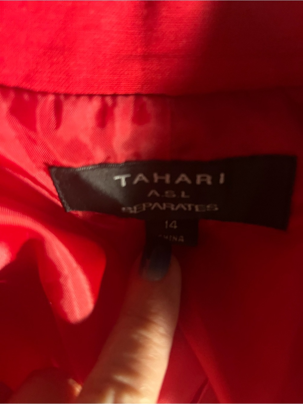 Tahari ASL Red Blazer Jacket